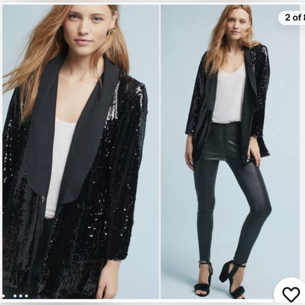 Sequin Black Blazer Jacket - image 1